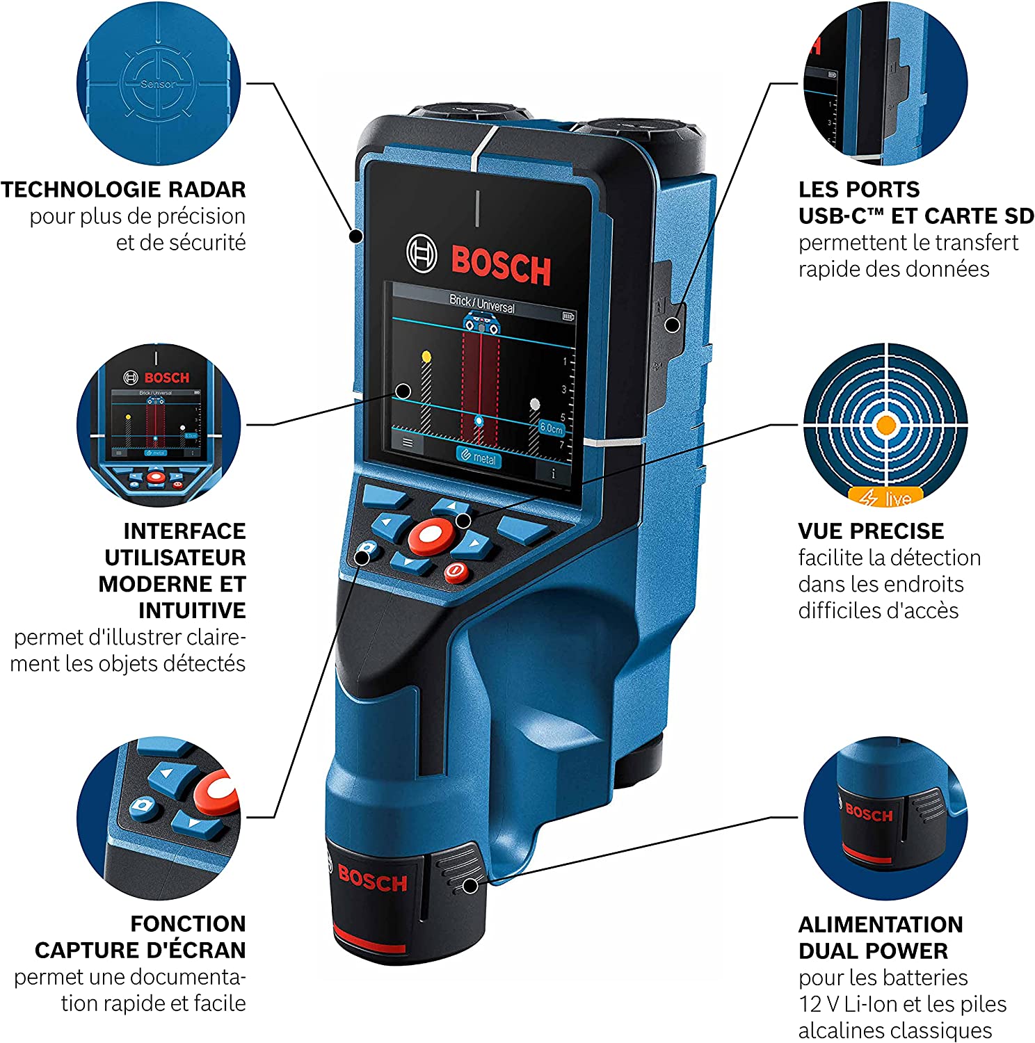 vignette du produit: Bosch Professional 12V System Scanner mural Bosch D-tect 200 C