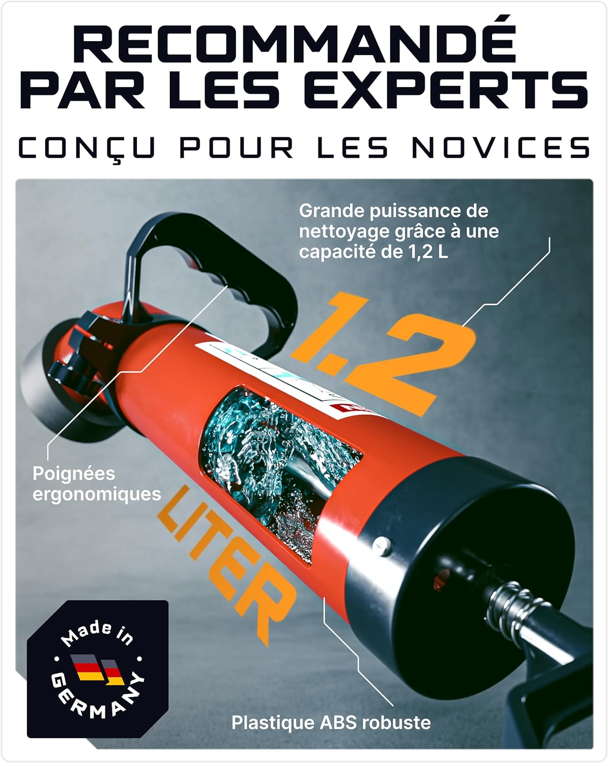 vignette du produit: Pistolet à déboucher à air comprimé avec 2 adaptateurs inclus